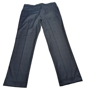 Murano Alex Slim Fit Flat Front Pants Size 38x32 Black White Window‎ Pane Print